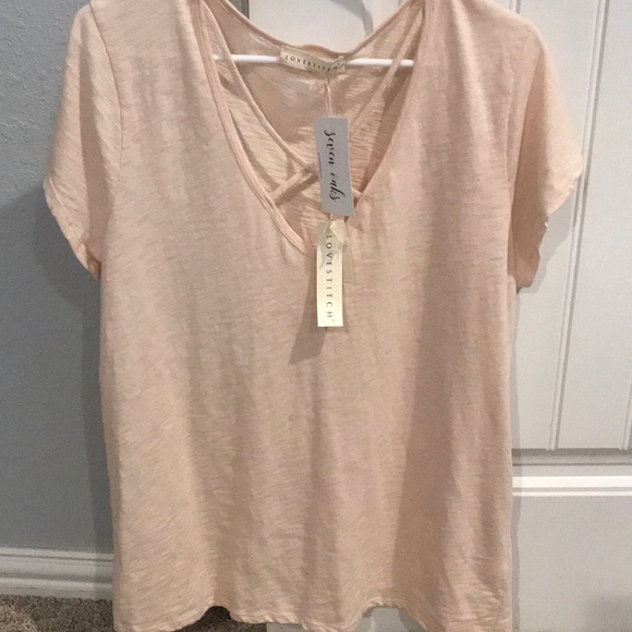 Love Stitch Tops - NWT Love Stitch Criss Cross Tee - L